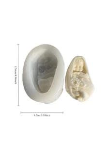 Eggshell Angel Aromatherapy Candle Silicone Mold 3D Aromatherapy Gypsum Diffuser Stone Silicone Mold Candle Mold Soap Mold Clay Mold DIY-Suitable For Home Decoration, Fireplace, Living Room, Central Decoration, Office, Valentine's Day Gifts, Candle Sets, Aromatherapy Candles, Friend Gifts, Women's Gifts - Grey - View 5
