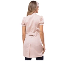 Women's Short Sleeve Fitted Coat With Zipper Isi - Beige - View 5