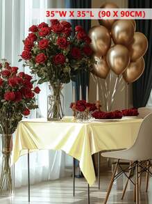 1件纯色桌布，可水洗，适用于婚礼、派对、餐厅、户外野餐，可重复使用装饰