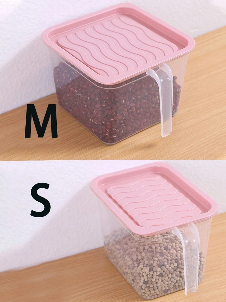 3 piccoli contenitori in plastica trasparente con coperchio a