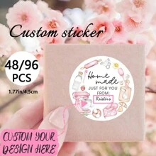 定制 48/96 件生日贴纸，个性化姓名贴花，适合派对礼物、纪念品、烘焙礼物 - 彩色 - 查看 2