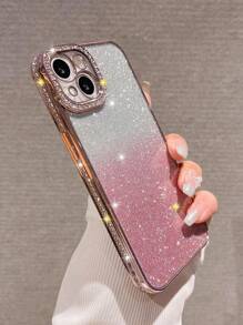 奢华水钻亮片电镀银色手机壳，兼容 17/16E/15/14/13/12/11/X/XS Max/XR/Pro Plus，Galaxy A02S-A07/A12-A17/A22-A26/A32-A36/A50-A56/S20-S25，荣耀 Magic，OPPO Reno，小米，Infinix Smart - 粉色 - 查看 7