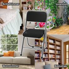 Silla plegable de 4 piezas, silla para visitas, silla plegable acolchada, silla plegable para comedor, sillas plegables adecuadas para la cocina, interior y exterior