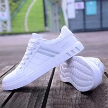 Men's Outdoor Casual Sports Shoes, Versatile Casual Pattern, Striped Pattern - Grey - View 2