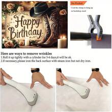Pancarta de poliéster con diseño de vaquero de estilo campestre - Apta para decoraciones de cumpleaños, bodas, fiestas de graduación - No necesita electricidad - Apta para Pascua, Día de San Patricio, Día de San Valentín y Día de la Madre - Multicolor - Ver 10