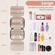 Toiletry Bag With Hanging Hook Cosmetic Travel Bag Weekender 12''L*4.3''W*9'H New Year Christmas Gift For Women Makeup Large Water-Resistant - màu đen - Xem 3