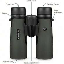 Vortex Optics Diamondback HD 15x56 Binoculars - HD Optical System, Non-Slip Grip, Waterproof, Fogproof, Shockproof, Included GlassPak - Unlimited, Unconditional Warranty - Binoculars - View 11