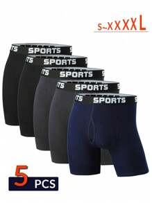 5 قطع / عبوة من القمصان الداخلية الرجالية بحزام ، بتصميم مريح ونفس حرفي  عالي المرونة والتهوية مع حزام الخصر للتضييق بأحجام S-XXXXL - متعدد الألوان - مشاهدة 1