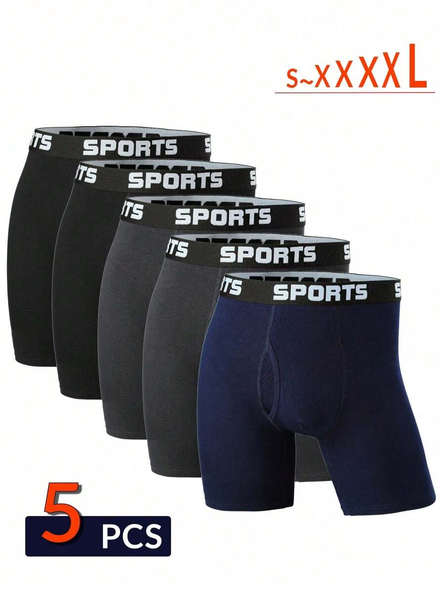 5 قطع / عبوة من القمصان الداخلية الرجالية بحزام ، بتصميم مريح ونفس حرفي  عالي المرونة والتهوية مع حزام الخصر للتضييق بأحجام S-XXXXL - متعدد الألوان - مشاهدة 1
