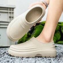 Perforated Casual Clogs For Men, New Design Thick Sole Waterproof Non-Slip Chef Shoes For Work, Cross-Border Overseas Casual Sandals