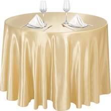 1 pièce Nappe ronde en satin couleur champagne, nappe ronde en tissu lisse pour la décoration