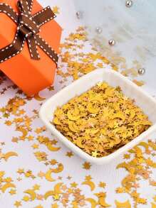 1 bolsa/15g Confeti con estrellas y lunas, confeti brillante, confeti metálico dorado y plateado, con estrellas, lunas, lentejuelas, para bodas, fiestas, regalos, decoración, manualidades, bricolaje