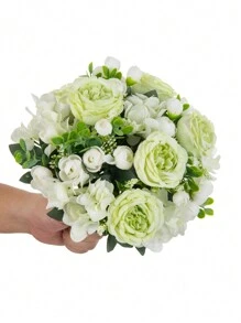 1 Stück künstliche Pfingstrosenblumen Seide Hortensie Bouquet Hochzeitsdekoration DIY Kranz Material, Brautstrauß, Handgelenk-Blume, Brustblume, Kopfschmuck Dekoration Accessoires, Hochzeitsauto Dekoration, Türbogen Dekoration, Zuhause, Esszimmer, Schlafzimmer, Vase Dekoration, Geburtstags Party Dekoration Material, Valentinstag und Neujahrsgeschenk, Valentinstag, Geschenk