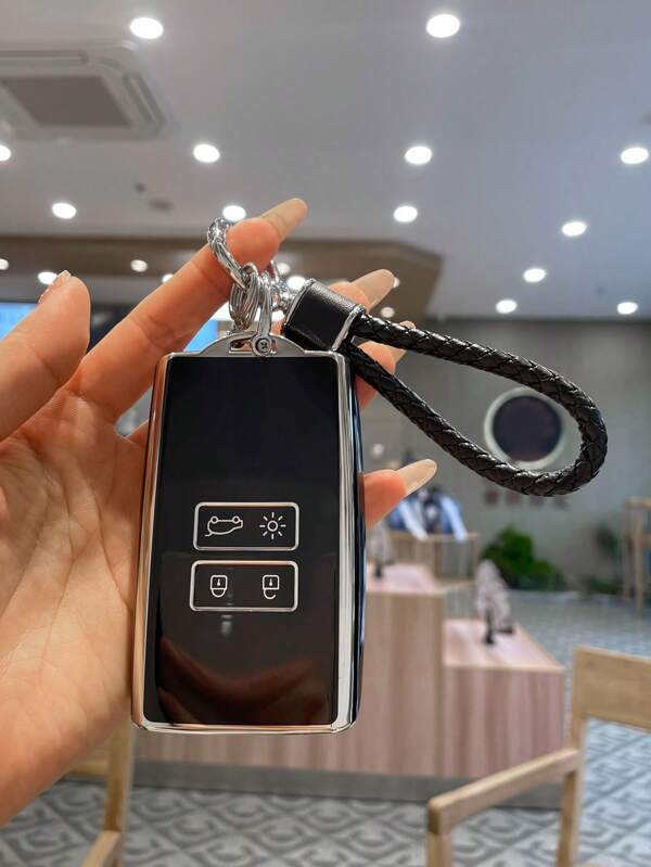 Car FOB Key Cover With Keychain - Compatible With Renault Captur, Koleos, Kadjar, Arkana, Megane, Dacia Duster, Sandero, Stepway And Smart Key Fob - Premium Protection And Stylish Design