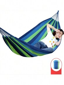 1pc-260CM Thick Canvas Hammock, Outdoor, Home, Travel, Camping Anti-Rollover Outdoor Single Hammock Swing