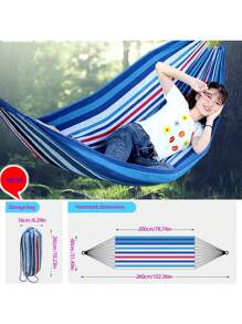 1pc-260CM Thick Canvas Hammock, Outdoor, Home, Travel, Camping Anti-Rollover Outdoor Single Hammock Swing