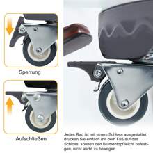 Froadp Round Plant Roller 39-52cm Adjustable Plant Rolling Board Outdoor Load Capacity 300kg Flower Roller Plant Roller With 360° Rotating Wheels Plant Pot Flower Pot Saucer With Wheels, Grey - Grey - View 6