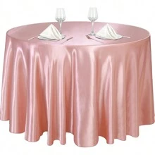 1 pièce Nappe ronde en satin couleur champagne, nappe ronde en tissu lisse pour la décoration