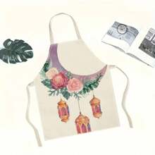 1pc Linen Apron For Home Cooking, Kitchen Wear And Cooking Lovers - Multicolor - View 7