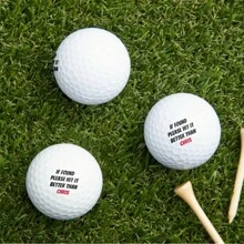 3pcs Customized Double-Layer Golf Balls, Circular Rubber Design, Outdoor Sports Customized Balls, Suitable For Team Sports, New Year, Valentine's Day Gifts For Golf Lovers, Ideal For Indoor And Outdoor Putting Practice - White - View 7
