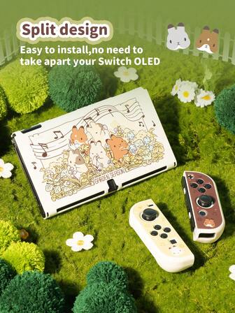 GeekShare 4pcs Cute Team Timothy Collaboration Protective Case Compatible With Nintendo Switch/OLED