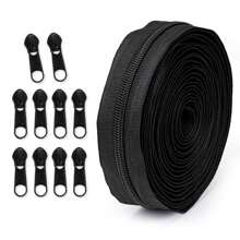 Zíper de 177.16-Polegadas com 10 cursores, Zíper Colorido de Nylon 5#, 20 Opções de Cores, Cursores Correspondentes, Adequado para Roupas, Agasalhos, Bagagem, Bolsas, Artesanato DIY e Mais