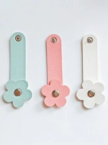 9/6/3/1pc Mixed Color Heart Shaped Cord Organizer, Earphones Headphones Cable Winder Organizer, PU Leather Cable Organizer, Gifts For Men Women Charger Case Office Must Haves Digital Bag Cable Camera Bag Electronic Data Cable Organizer Storage Power Bank Cover For Wallet Travel Camera Bag Women Man Child's Christmas Gifts Essential Teacher Supplies Waterproof Lightweight Large Capacity Portable Accessories,Boho Vibes - New Flower Style - View 8