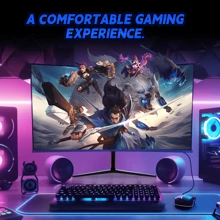 27 Inch Computer Monitor, 1500R Curved Gaming Monitor, 3-Sided Ultra-Thin Office Display With Type-CSpeakers, 240Hz Gaming Monitor 4K UHD For Gaming And Video Enjoyment - 查看 2