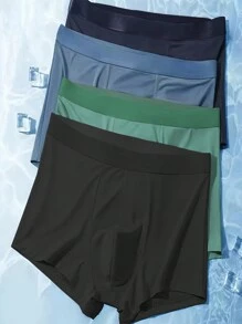 Bộ 4 quần lót nam - Quần lót boxer mềm mại, thoải mái, thời trang, quần lót lụa lạnh thể thao nhiều màu sắc - Nhiều màu - Xem 2