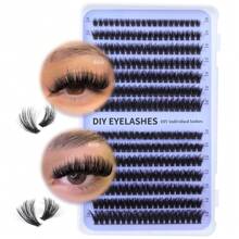 MEM 280pcs 60D+80D False Eyelash Clusters, DIY Mink Fur Lashes - Premium D-Curl Voluminous Natural Look Individual Lashes, Suitable For DIY Lash Extension - Reusable, Lightweight And Easy To Apply - D - 查看 9