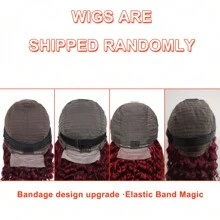 99J Burgundy Curly Lace Front Wigs Human Hair 4x4 Short Curly Deep Wigs Red Human Hair Lace Closure Wig Pre Plucked Curly Deep Wig 180 Density Halloween Costumes - Burgundy - View 7