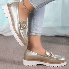 Women's Slip-On Platform Sneakers, Breathable - Gold - View 3