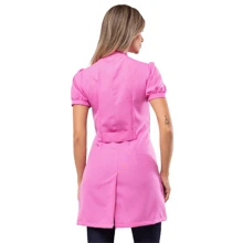 Women's Short Sleeve Fitted Coat With Zipper Isi - 粉色 - 查看 3