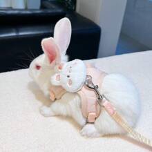 قطعة واحدة قابلة للتعديل من سترة سرج الأرنب، سرج أرنب بشكل أذن الدب الجميل ، سِلْسِلَة رابط لحيوانات الأليفة الصغيرة والأرانب - متعدد الألوان - مشاهدة 3