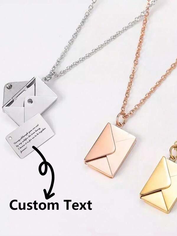 1 Custom Stainless Steel Engraved Name/Text Christmas Gift Love Letter Necklace Pendant, Personalized Jewelry Gift For Friends Custom Fashion Engraved Necklace,Silver,Gold,Rose Gold,Stylish,Colorful,Vintage,Simple,Unisex,Casual,Cuties,Custom,Personalized,Unique,Ideal Gifts For Him,Ideal Gifts For Her,Her,Boyfriend,Girlfriend,Dad,Mom,Family,Friends,For Anniversaries,For Birthdays,For Graduation,For Prom,For Party,Stainless Steel Jewelry