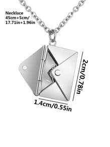 1 款定制不锈钢镌刻姓名/文字圣诞礼物情书项链吊坠，个性化珠宝礼物送给朋友定制时尚镌刻项链，银色、金色、玫瑰金、时尚、多彩、复古、简约、男女通用、休闲、可爱、定制、个性化、独特、送给他的理想礼物、送给她、男朋友、女朋友、爸爸、妈妈、家人、朋友的理想礼物、周年纪念、生日、毕业典礼、舞会、派对、不锈钢首饰 - 彩色 - 查看 2