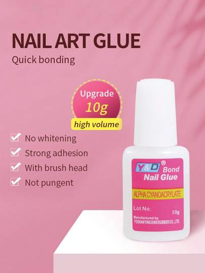 SHANGFEIYA 10 جرام لاصق أظافر، لاصق سريع الجفاف لارتداء أظافر أكريليكية، طويل الأمد بدون تغيير في اللون، لا يحتاج إلى مصباح أشعة فوق بنفسجية