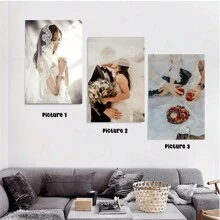 1pc/3pcs Custom Poster Printing - Unframed Personalized Poster - Family Photo Poster - Wedding Poster Portrait & Vertical, Personalize With Your Photos, Celebrities Colorful, Soft, Comfortable, Custom, Unique, Personalized, Ideal Gifts For Him, Ideal Gifts For Her, Her, Boyfriend, Girlfriend, Dad, Mom, Family, Friends, , Office, Tea Room, School, Home,Warm Ambience, Autumn Home Refresh, Xmas Decoration