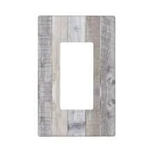 1pc White Gray Wood Wooden Grain Light Switch Plate Wall Plate Cover Decorative Light Switch Cover Wall Plate Cover Switch Cover Wall Plate