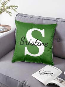1 件定制文字和彩色装饰抱枕套，现代风格家居装饰，定制单面印刷姓名靠垫套 - 彩色 - 查看 4