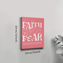 1pc Framed Canvas Poster, Modern Christian Pink Girl Preppy Decor Wall Art Canvas Paintings, Ideal Gift For Bedroom Living Room Corridor, Wall Art, Room Decoration