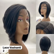 Bio Fiber Hair Lace Wig Fixed Parting Vashanti Imported Fiber - Brown - View 1