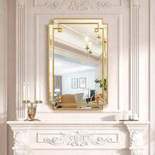 Gold Bathroom Mirror For Wall, 24"X36" Rectangle Vanity Mirror, Modern Wall Decor Mirror For Entryway, Living Room, Bedroom (Horizontal/Vertical) Gifts - 24"x36" - View 6