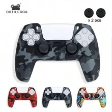 DATA FROG Camo Protective Skin Cover For Playstation 5 Silicone Case Grip Compatible With PS5 Controller Accessories - Shape - View 6