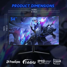 27 Inch Computer Monitor, 1500R Curved Gaming Monitor, 3-Sided Ultra-Thin Office Display With Type-CSpeakers, 240Hz Gaming Monitor 4K UHD For Gaming And Video Enjoyment - 查看 1