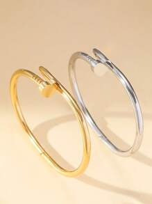 2 件装奢华高端不锈钢心形吊坠手镯女士 - 彩色 - 查看 1