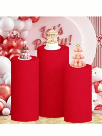 3 件套甜点桶圆柱底座支架套装，灵活的圆柱底座支架，适用于派对、婚礼或生日装饰、秋季装饰（仅含圆柱桌布）