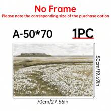 1PC Art Canvas Print Posters, Spring Landscape Oil Painting On Canvas Wall Art, Green Neutral Tone Artwork Wall Painting For Living Room Wall Decors, Bedroom Wall Decors, Office Kitchen Wall Decors, No Frames, Modern Posters For Room, Room Decoration Stuff, Home Decor ,Room Decor Aesthetic, Western Decor