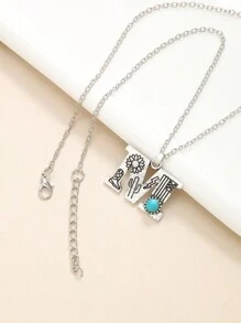 1pc Vintage Bohemian Style Flower Print Leather Jewelry Storage Box With Detachable Letter Element, Sophisticated Fashion, Suitable For Gifts On Occasions Like Valentine's Day, Mother's Day, Graduation - Mint - View 11