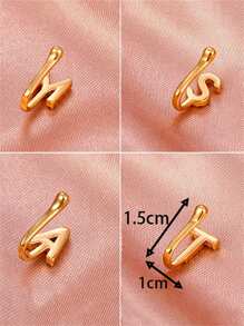 U-förmiger kupferfarbener Nasenstecker mit Strass-Buchstaben-Dekor, Körperschmuck, Geschenk für Frauen & Mädchen